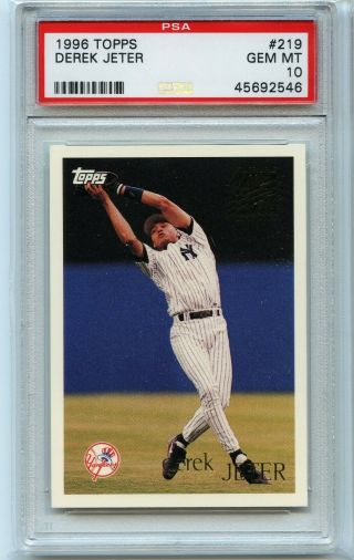 1996 Topps Derek Jeter Future Star Rc 219 Psa 10 Gem York Yankees