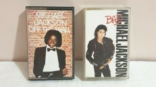 2 X Vintage Michael Jackson Cassette Tape Albums " Off The Wall " And " Bad "