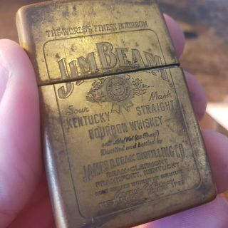 Vintage Rare Brass Jim Beam Zippo Lighter