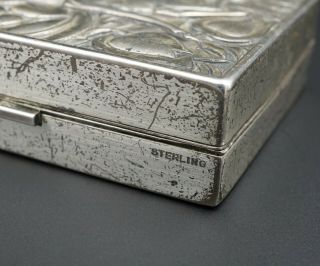 Vintage Art Deco Evans Leaping Deer Sterling Silver Cigarette or Card Case M1229 4