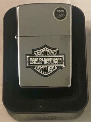 Zippo Harley Davidson Lighter With Metal Case - 2000 Xvi - Usa