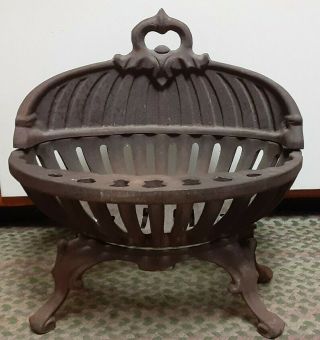 Antique Cast Iron Fire Place Grate Insert Wood Coal Basket