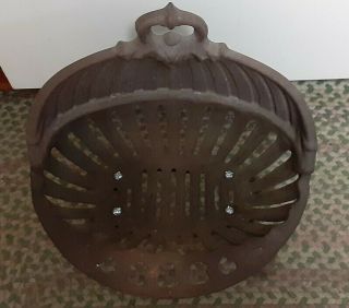 Antique Cast Iron Fire Place Grate Insert Wood Coal Basket 2