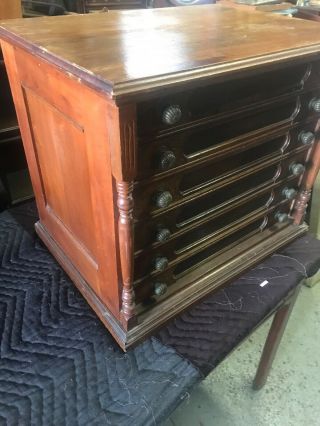 Antique Walnut 6 Drawer Spool Cabinet 2