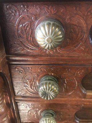 Antique Walnut 6 Drawer Spool Cabinet 3