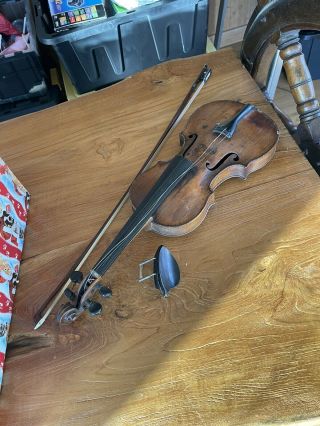 Nicolo Amati Violin Antique 3/4 Size With Bow Vintage Patina Restore Estate Old