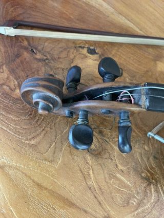 Nicolo Amati Violin Antique 3/4 Size With Bow Vintage Patina Restore Estate Old 4