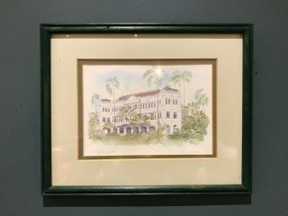 Graham Byfield " The Raffles Hotel Singapore " Glazed Framed Print
