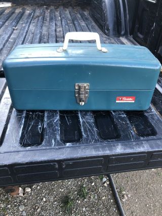Vintage Western Auto Revelation Fishing Tackle Box,  Handle,  Very Cool
