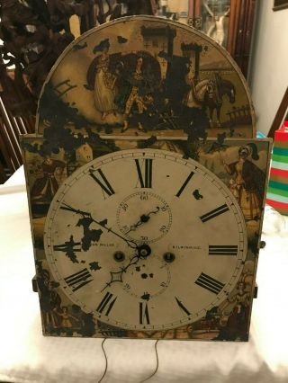 Antique Scottish Tall Case Grandfather Dial Movement for Repair or Parts 2