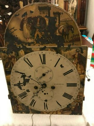 Antique Scottish Tall Case Grandfather Dial Movement for Repair or Parts 3