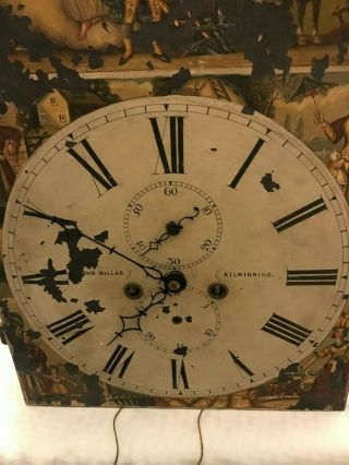 Antique Scottish Tall Case Grandfather Dial Movement for Repair or Parts 5