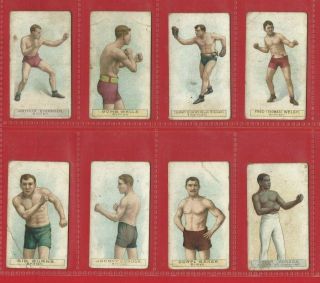 Boxers - 1911 Wills Overseas - Green Star Back - Cigarette Cards X8 (rq02)