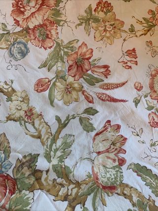 Vintage Pottery Barn Katherine Palampore Queen Duvet Cover Green Pink Red