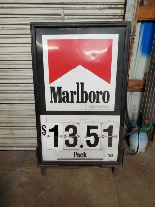 Large Marlboro Metal Gas Station Sign Advertising Double Sided