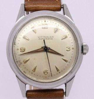 Vintage Wittnauer Automatic Mens 32.  5mm Steel Automatic Dial 11arb