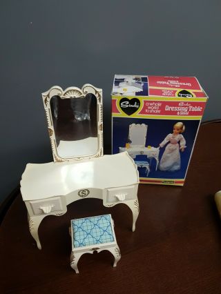 Vintage Pedigree Sindy Dressing Table And Stool Boxed 1976 44505