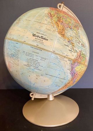 Vintage Replogle World Globe Metal Base World Nation 10”