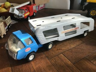 1970s Vintage Metal Tonka Toy Truck Articulated Cab Car Transporter