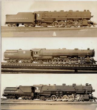 5 Vintage American & Lima Locomotive Co.  Promotional Photographs With Info