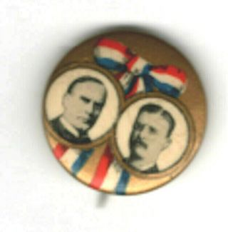 Vintage Political Pin 1900 William Mckinley Theodore Roosevelt Pin