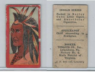 T74 Booker Tobacco,  Indian Series,  1906,  Opitchapon