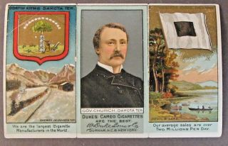 Dakota Ter.  1888 Duke N133 State & Territorial Governors Tobacco Card Tri - Fold