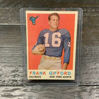 1959 Topps Frank Gifford York Giants 20 Football Card