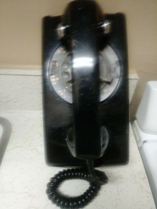 Vintage Rotary Wall Phone - Black