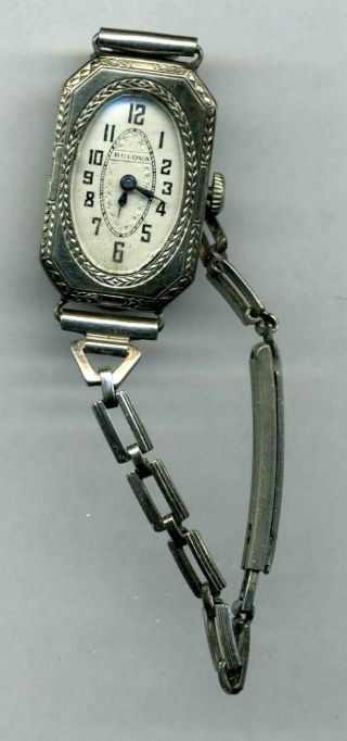 C.  1924 Art Deco Ladies Wrist Watch Bulova 15j In American Standard Gold - Filled