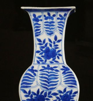 Antique Chinese Blue and White Porcelain Square Shaped Vase 18th/19th C QING 4