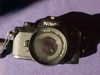 Vintage Nikon Em 35mm Slr Film Camera With 50mm 1.  8 Lens