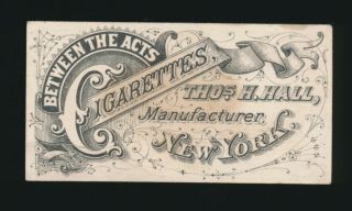 1880 N342 Hall ' s Between The Acts Cigarettes ACTRESSES - Mlle.  Sarah Bernhardt 2