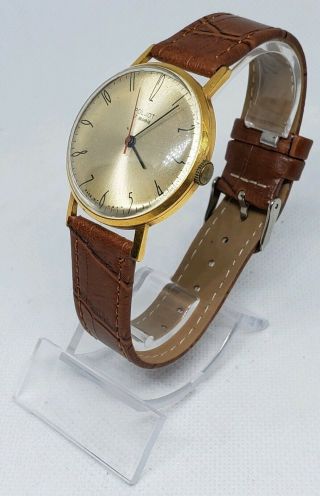 Wrist Watch Poljot Slim Rare Vintage Ussr 17 Jewels Mechanical Men 
