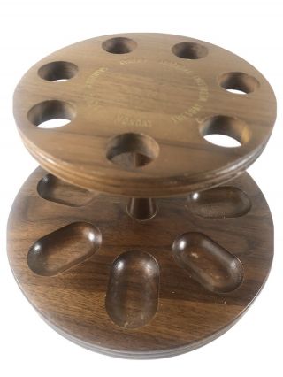 Decatur 7 Days Of The Week Walnut Wood Estate Tobacco Pipe Stand Holder Circular