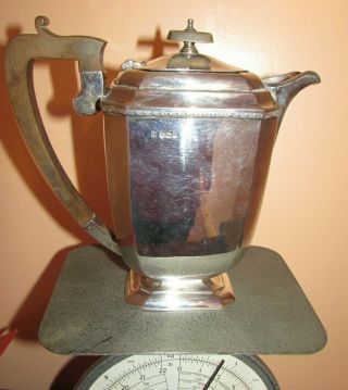 Art Deco Solid Silver Coffee Pot Hallmark Sheffield 1935 22 Troy Silver Ounces