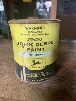 Vintage John Deere P151 Yellow One Quart Paint Can Look Tractor Sign