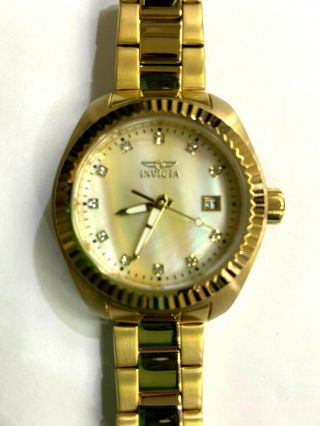 Invicta 20352 Specialty Crystal Yellow Gold Stainless Steel Band Womens Watch
