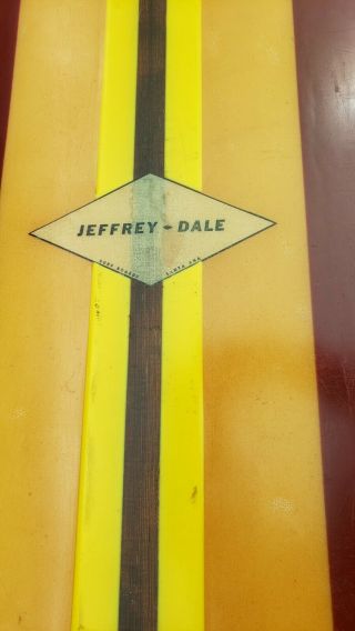 Vintage 1962 Longboard Surfboard JEFFREY DALE 3