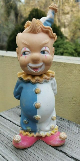 Vtg Rare Mexican Lili Ledy Rubber Happy Clown Squeaky Squeeze Toy Mexico