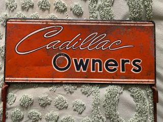 Antique Metal Cadillac Dealership Advertisement Sign