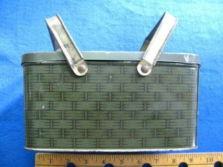 Vintage U.  S.  Marine Lunch Box,  Hinged Lid Tobacco Tin/can