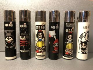 Rare Mixed Bad Day Clipper Lighters - 6 Lighters