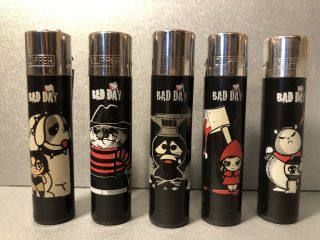 Rare Black Bad Day Clipper Lighters - 5 Lighters