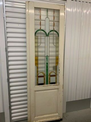 Antique /vintage Stained Glass Two - Door Set (mosaic/art Deco Inspired) Sgn