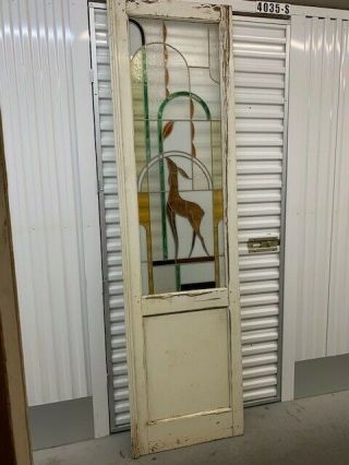 Antique / Vintage Stained Glass Doors (graceful Deer Motif) Sgn