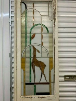 Antique / Vintage Stained Glass Doors (Graceful Deer Motif) SGN 2