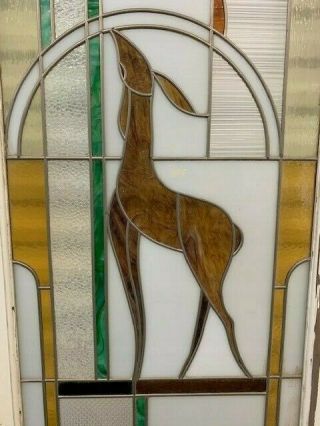 Antique / Vintage Stained Glass Doors (Graceful Deer Motif) SGN 4