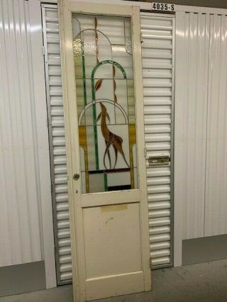 Antique / Vintage Stained Glass Doors (Graceful Deer Motif) SGN 6