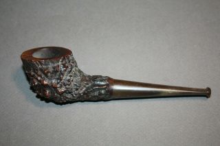 Vintage Old River Textured Straight Tobacco Smoking Pipe